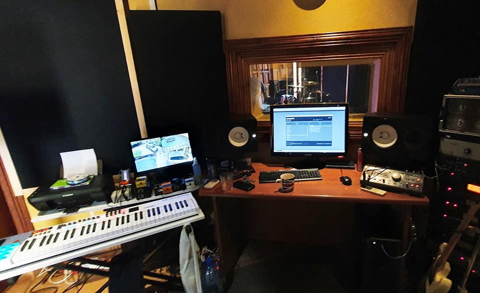 Professional recording session at Duerell's studio